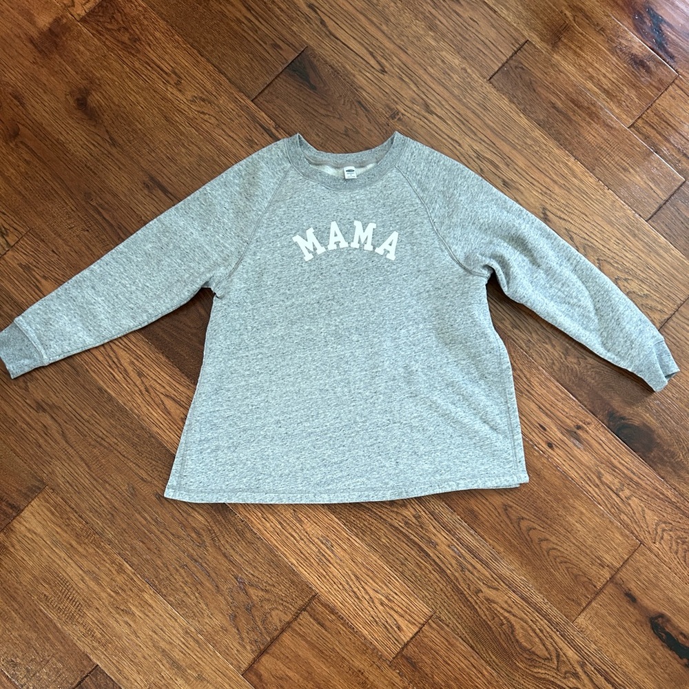 Old Navy Maternity Vintage Nursing Sweatshirt - Mama Graphic - Size Small - Grey